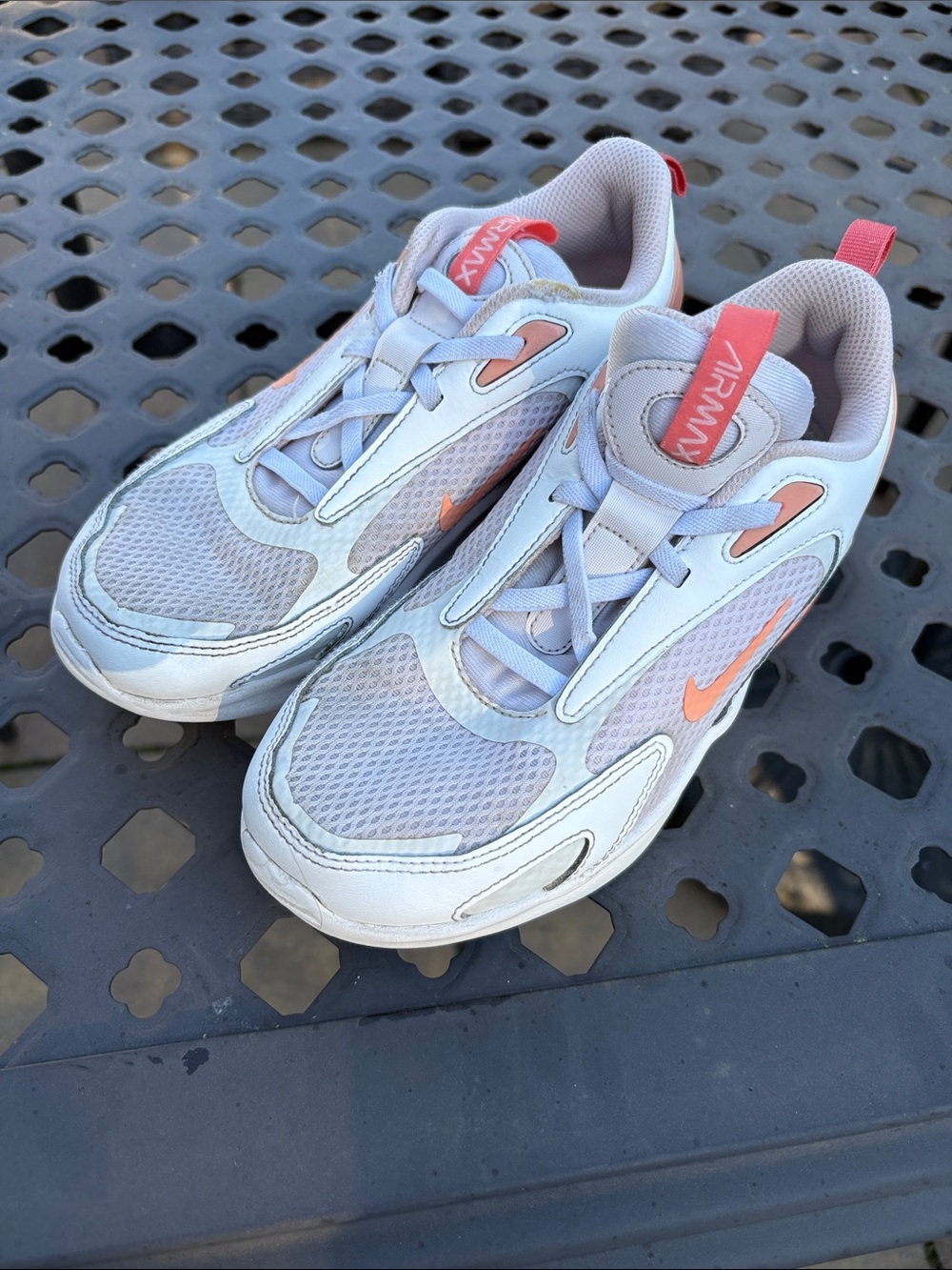 Nike youth air max Sneakers in White with Coral Accents 3y slip ons no tie